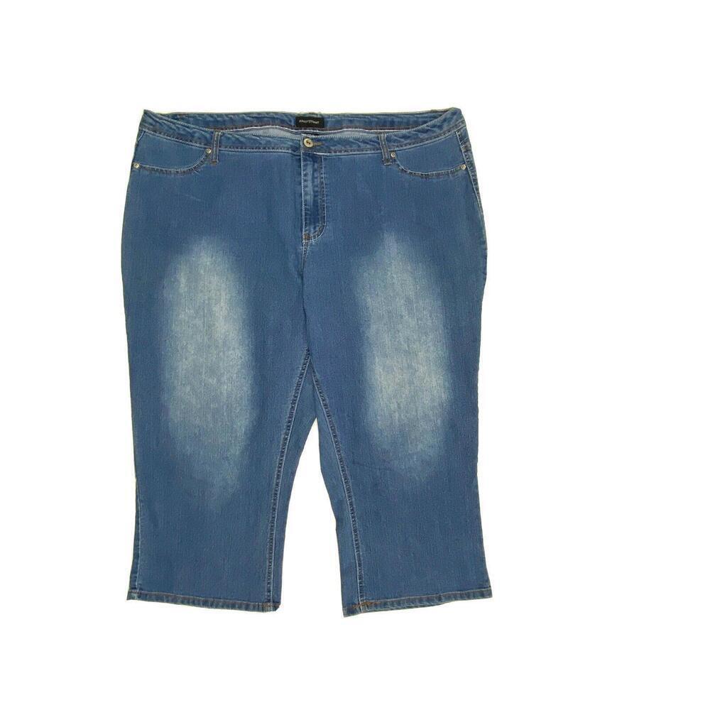 Ashley Stewart Capri Women's size 24 Medium Wash Blue Denim jeans